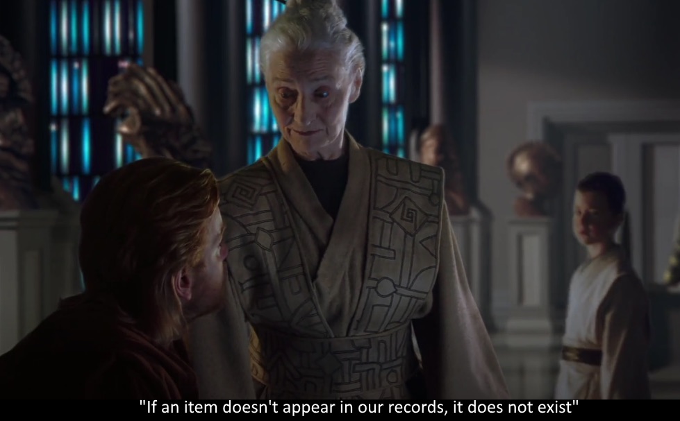If an item does not appear in our records, it does not exist.